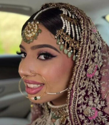 Stunning Muslim bridal makeup and traditional wedding look in Hyderabad by Makeover by Farhaa