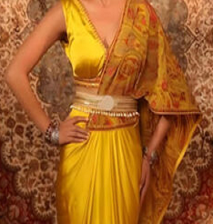 Professional saree draping and styling for brides in Hyderabad by Makeover by Farhaa