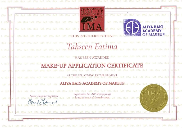 IMA Certified Bridal Makeup Artist in Hyderabad - Makeover By Farhaa
